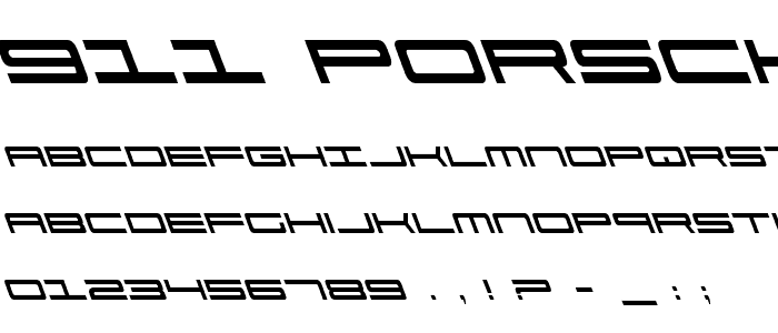 911 Porscha Leftalic font